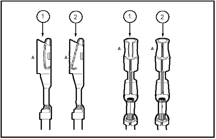 Enlarged and normal female terminals, location A · source reference 6233