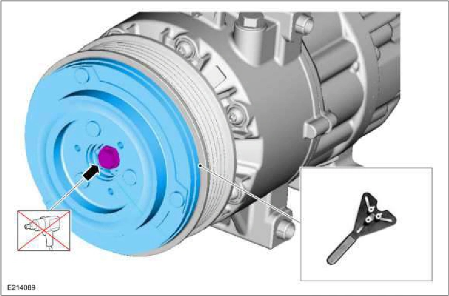 Air Conditioning (A/C) Clutch Air Gap Adjustment — original illustration 1, reference 3588
