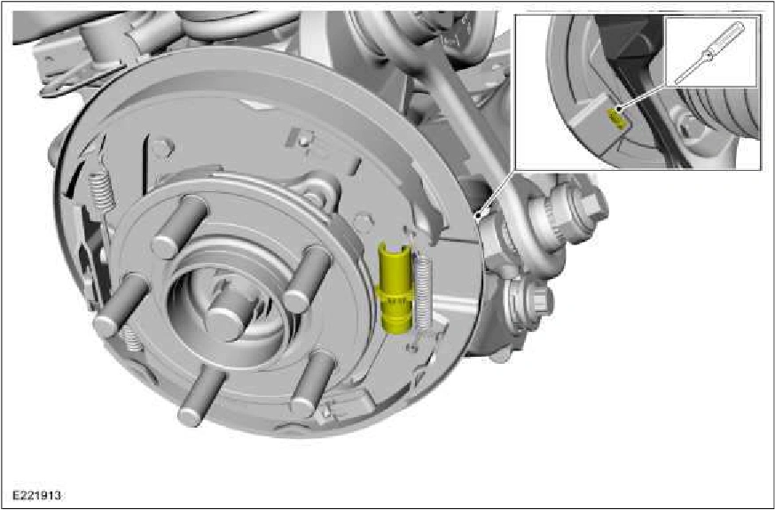 Parking Brake Shoe Adjustment - Vehicles With: SVT Performance Package — original illustration 1, reference 2876