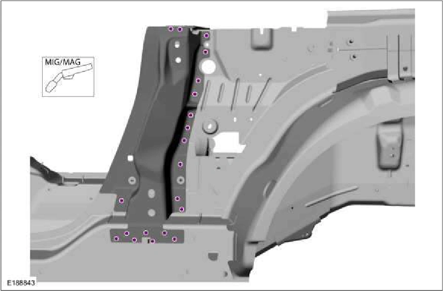 B-Pillar and Reinforcement - Convertible — original illustration 2, reference 2309