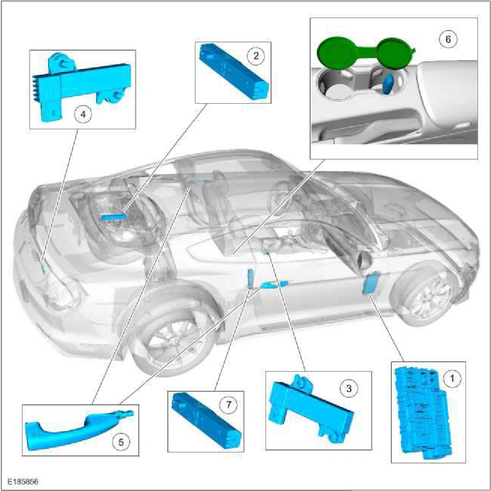 Passive Anti-Theft System (PATS) - Component Location — original illustration 1, reference 6006