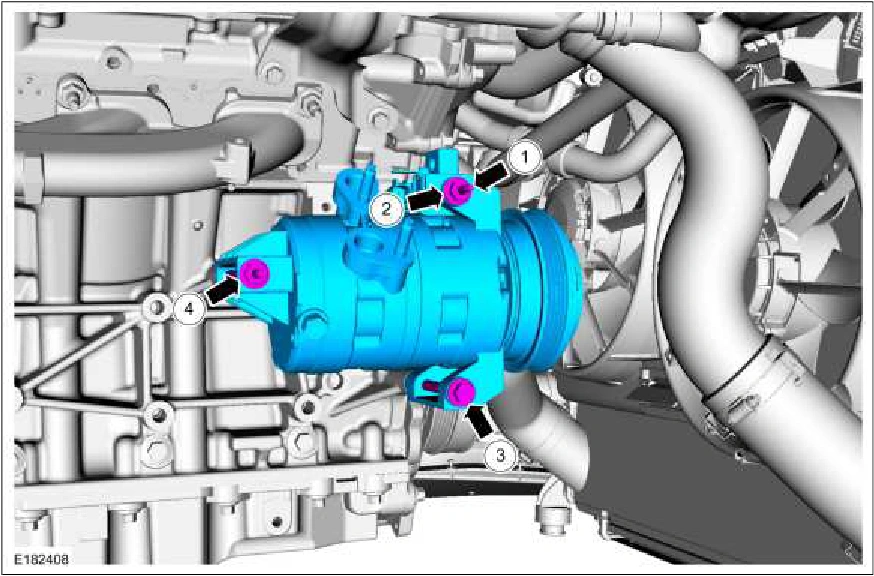 Air Conditioning (A/C) Compressor - 3.7L Duratec (227kW/301PS) — original illustration 1, reference 3663