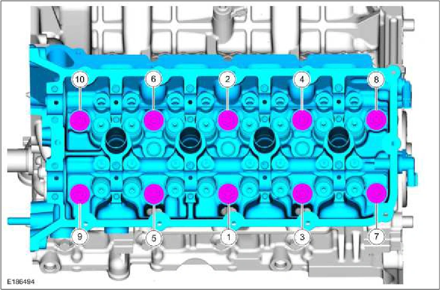 Cylinder Head LH — original illustration 1, reference 186