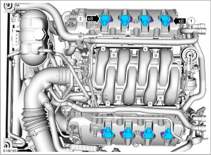 303-07C Engine Ignition - 5.0L — original illustration 1, reference 696