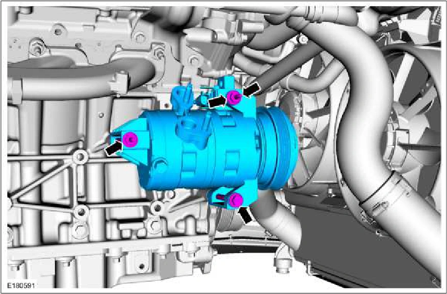 Air Conditioning (A/C) Compressor - 3.7L Duratec (227kW/301PS) — original illustration 1, reference 3662