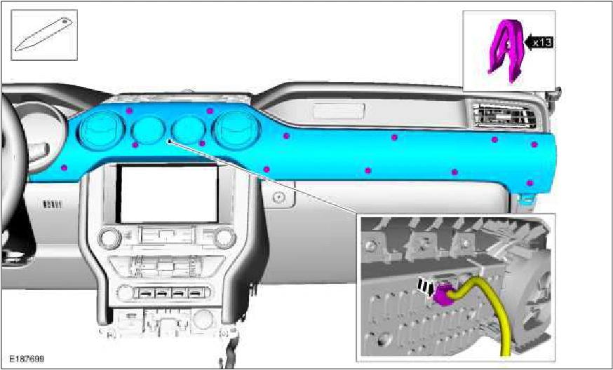 Instrument Panel Center Finish Panel — original illustration 1, reference 1343