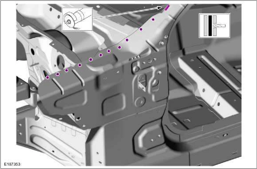 A-Pillar Outer Panel Section and Reinforcement — original illustration 1, reference 2285