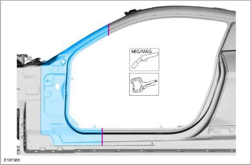 A-Pillar Outer Panel Section and Reinforcement — original illustration 2, reference 2291