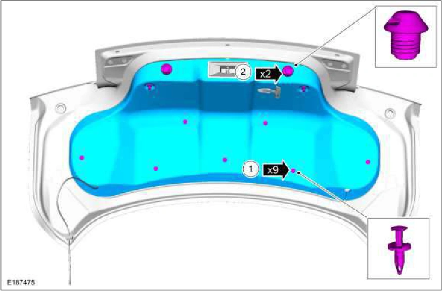 Luggage Compartment Lid Latch - Coupe — original illustration 1, reference 1456